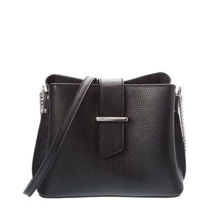 Italian Leather Crossbody, Black
